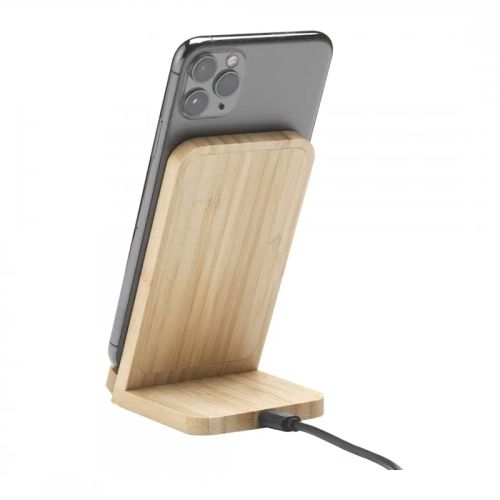 Bamboo phone holder and charger - Image 5